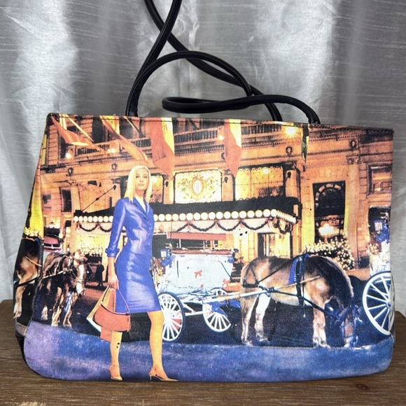 Bueno Lady with Horse & Carriage Embellished Large Shoulder Bag - Picture 3 of 14